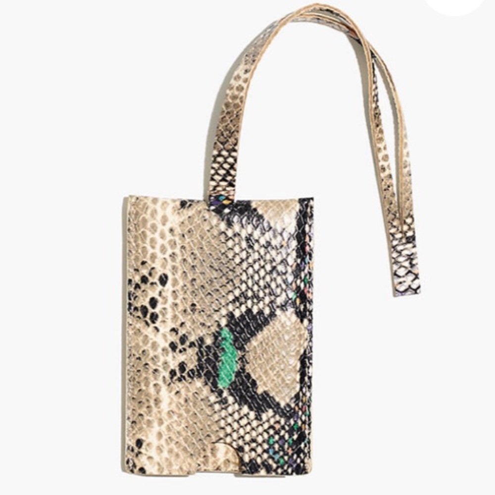 NWT Madewell Luggage Tag: Snake Embossed Leather